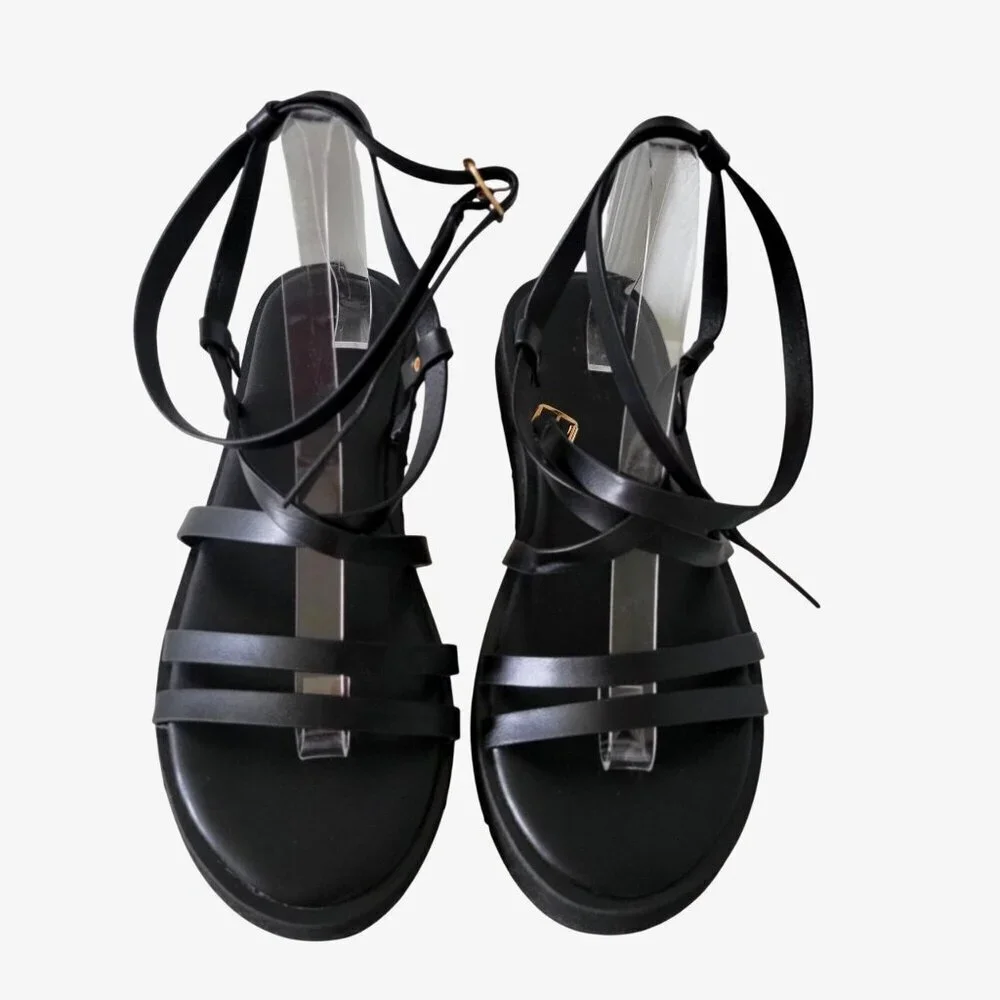 Truffle Collection/ Asos  Ankle Strap Sandals in Black UK6/ US 8- 8.5